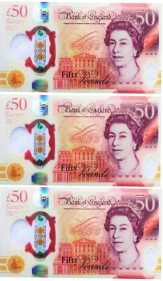 3 X REAL SIZE Edible Money 51020 Or 50 GBP Notes - -Cupcake Cake Bun Topper • £2.50