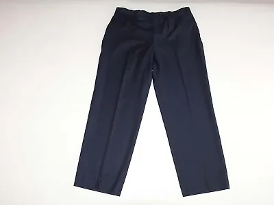 Armani Collezioni Men's Dress Pants 38 X 32 Navy Blue Striped Wool Suit Slacks • $36.99