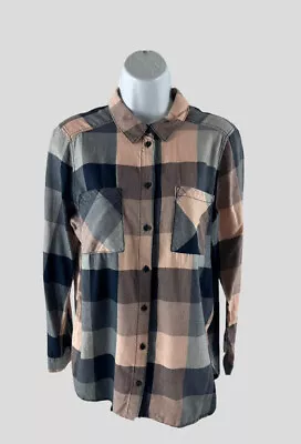 H&M HM Divided Women's Size 6 Plaid Blouse Top Long Sleeve Button Up Dual Pocket • $9.49