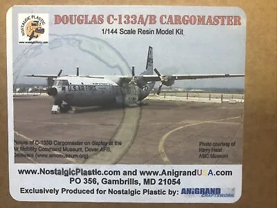 Anigrand Craftswork 1/144 Scale Douglas C-133A/B Cargomaster Resin Kit • $89.99