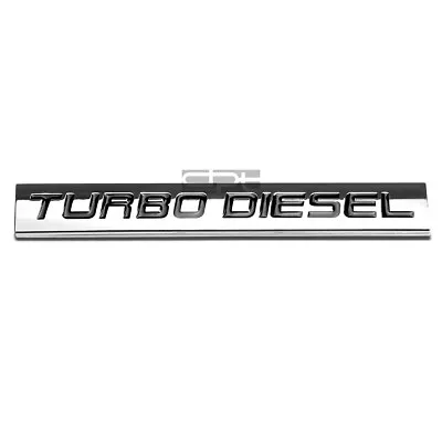 $6.68 • Buy Bumper Sticker Metal Emblem Decal Trim Badge Polish Chrome Black Turbo Diesel