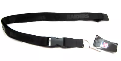 Raiders Black On Black Design Keychain/ID Holder Detachable Lanyard-Brand New! • $34.25