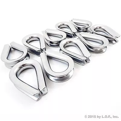 (10) 3/8  ( 10mm ) Stainless Steel Wire Rope Cable Thimbles FAST Shipping • $29.68