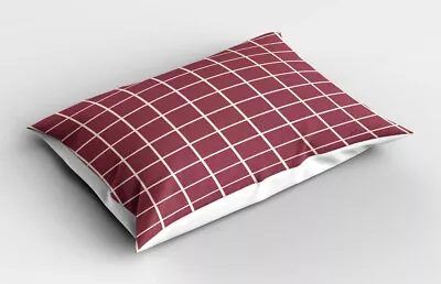 Grid Pillow Sham Simplistic Mesh Graphic Art • £14.99