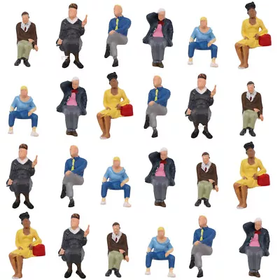 24pcs Model Trains O Scale 1:50 Seated Figure People 6 Different Poses P4803 • $11.99