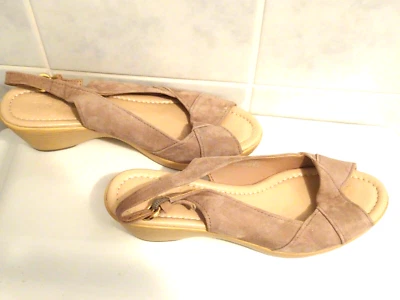 £4.99 • Buy M & S Ladies Footglove Suede Open Toed Slingback Shoes Size  5 -  Used