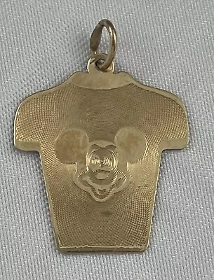 Authentic Walt Disney 14K Gold Mickey T-Shirt Charm- .6 Grams • $119.99