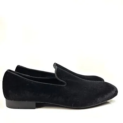 Zara Men's Velvet Dressy Loafers Shoes Almond Toe Black Sz 11 • $39.99