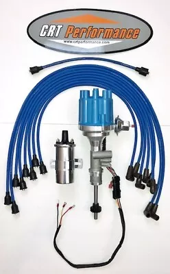 Thunderbird Y Block Tach Drive Hei Distributor Blue + 45k Coil + 8mm Plug Wires • $1318.88