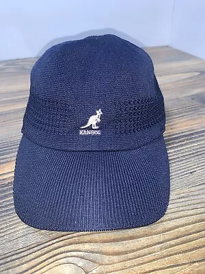 Vintage Kangol Tropic VentAir Space Cap Navy Blue Flexfit Hat • $15.49