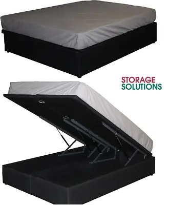 $1149 • Buy Brand New Storax Gas Lift His & Hers Storage Queen Bed Base Ensemble Charcoal 