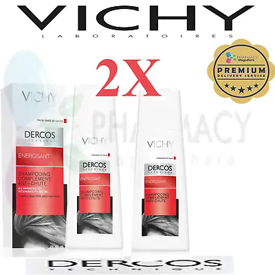 2 X Pieces Vichy Dercos Energising Anti-Hairloss Shampoo 2X 200ml New Packaging • $38