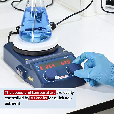 Four E'S Magnetic Stirrer Heating Plate Hotplate Digital Mixer With Stir Bar Lab • $188.99