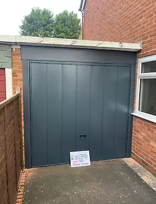 Modern Up & Over Canopy Steel Garage Door In Anthracite  • £429