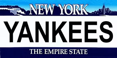 NY Yankees New York Novelty State Background Vanity Metal License Plate • $13.55