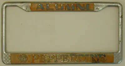 Old Original License Plate Frame ALUMNI PEPPERDINE Malibu California Very Rare • $1.25