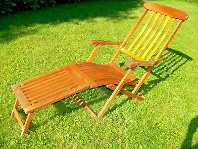 Vintage Folding Cruise Line Deck Chair Bentwood Brass Hardware Nice Patina • $1000