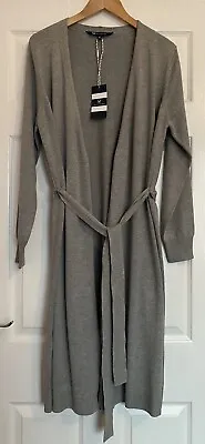 £20 • Buy Crew Clothing Company Grey Longline Belted Cardigan Size S New + Tags