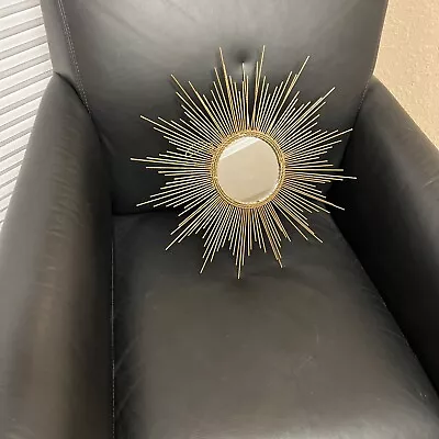 PIER 1 Gold Metal Sun Starburst Mirror Wall Art Atomic MCM Style Gold Tone 15.5  • $79