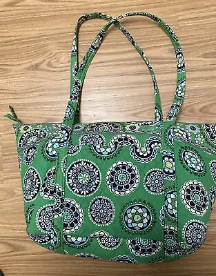 VTG Spring 2009 Vera Bradley Cupcakes LG Green Tote Bag Satchel Diaper Knitting • $40