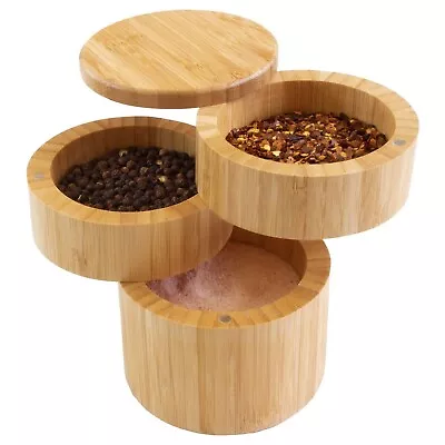Totally Bamboo 3 Level Salt/Seasoning Storage Box Jewelry Case Paper Clips • $10