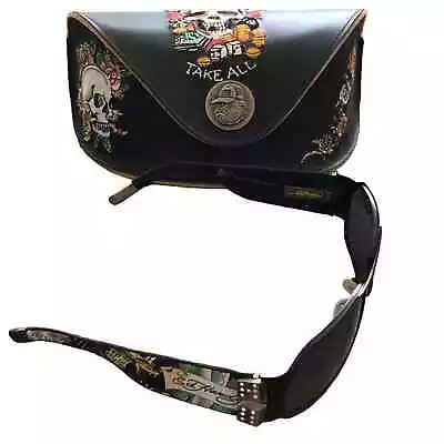 Vintage Ed Hardy EHS 037 Winner Take All Black Sunglasses • $100