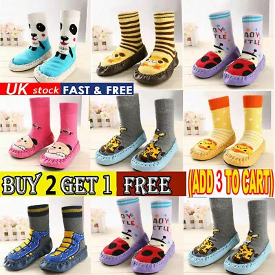 Shoes Soft Sole Slipper Toddlers Socks Anti-slip Newborn Cartoon Indoor Baby Uk • £5.16