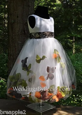 NEW Camo Wedding 'Petals' Dress/childs Flowergirl- SATIN CAMO  • $112