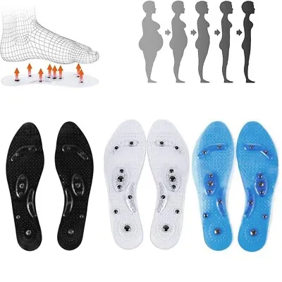 Unisex Magnetic Shoe Gel Insoles Therapy Reflexology Acupuncture And Massaging • £3.59