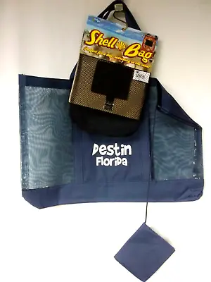 Mesh Tote Bag Shell Bag Destin FL Beach Shopping Gym Travel 23 X15  Lot Of 2 New • $19.99