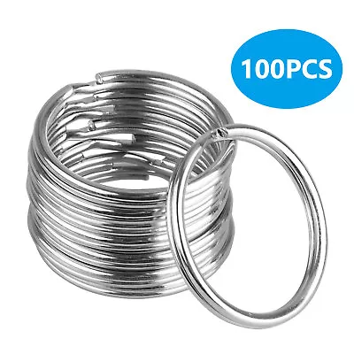200/100PCS Stainless Steel Key Rings Split Hoop-25mm DIY Metal Loop Steel Chains • $8.98