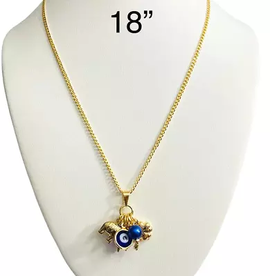 $16.99 • Buy 18k Gold Filled Charm Evil Eye Necklace 18  / Cadena Buena Suerte 18 - P135