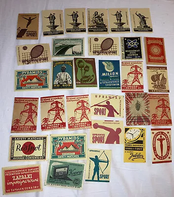 Lot Of 31 Poland Vintage Matches Matchbox Label Ladega Loba Sports Unused • $10