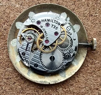 Genuine Gents 18j Hamilton Sweep Sec. Movement (735) In Running Order - Nice!! • $65