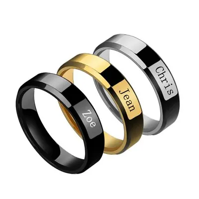 Personalized Stainless Steel Custom Ring Wedding Promise Best Gift For Women Men • $1.03