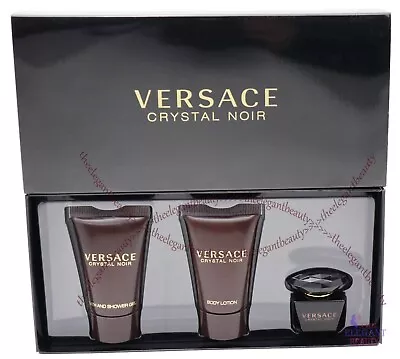 Versace Crystal Noir 3Pcs Mini Set 0.17 Oz Edt+0.85ozBody Lotion+0.85 Shower Gel • $27.99