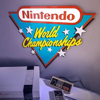 Large Engraved  Nintendo World Championships  Sign Wall Art Video Game Decor • $49.99