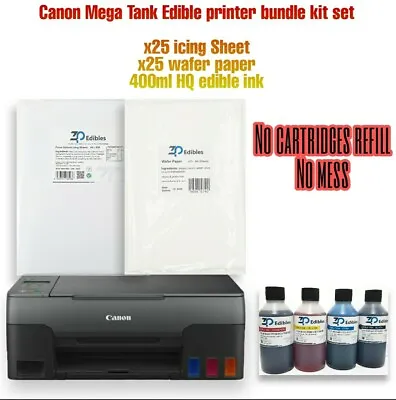 Edible Printer Canon MegaTank Inkjet  Complete Edible Printing Bundle Kit Set • £338.99