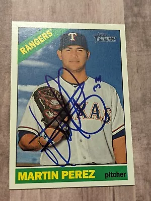 Martin Perez Signed 2015 Topps Heritage Card #202 COA Texas Rangers Red Sox Twin • $9.99