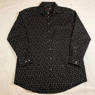 J Ferrar Mens Shirt Size L Black Star Print Slim Fit Button-Up Long Sleeve NWT • $19.99