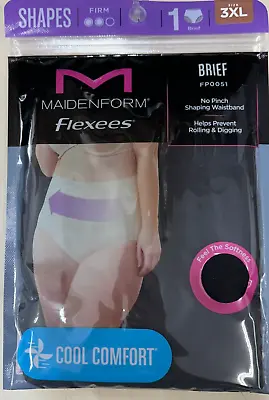 Maidenform Women's Flexees Shapewear Briefs Cool Comfort Black Size 3XL FP0051 • $9.88