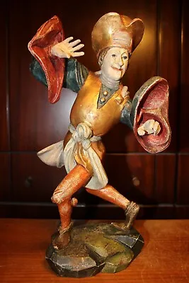 19th 14.4  Wood Hand Carved Morris Moresca Morish Dancer Statue Figure Sculpture • $272