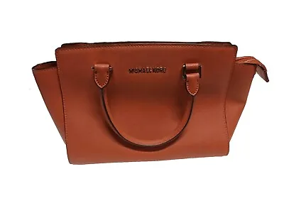 Michael Kors Women's Selma Purse Medium Satchel Orange Leather  • $69