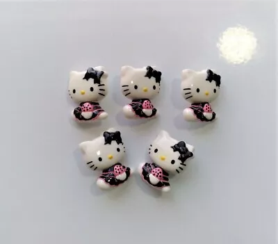 3 / 5 Pc HELLO KITTY Sewing Shank Button Goth/Dress/Classic/Round Free Ship! • $9