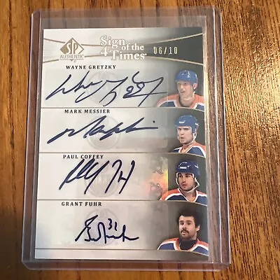 2011-12 SP Authentic Sign Of The Times Gretzky Messier Coffey Fuhr Auto 6/10 • $1499.99