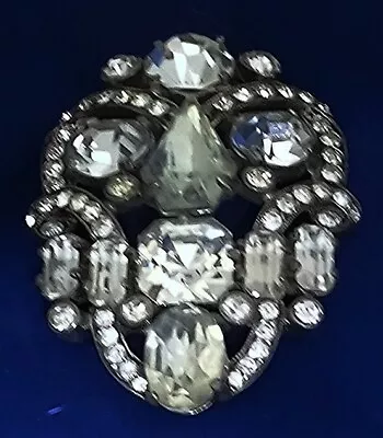 Large Vintage / Antique Rhinestone Brooch Pin Signed EISENBERG ORIGINAL • $229.50