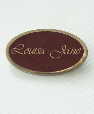 Vintage Louisa Jane Elegant Souvenir Lapel Coat Hat Pin Badge Name Tag Brooch • $19.58