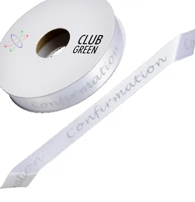 Confirmation Ribbon White And Silver Shimmer - 1 Meter Cake Decorating 15mm Wide • £3.97