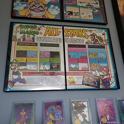 FRAMED Retro 1993 Super Mario All-Stars Bros 1 2 3 Ad/poster SNES Video Game Wal • $44