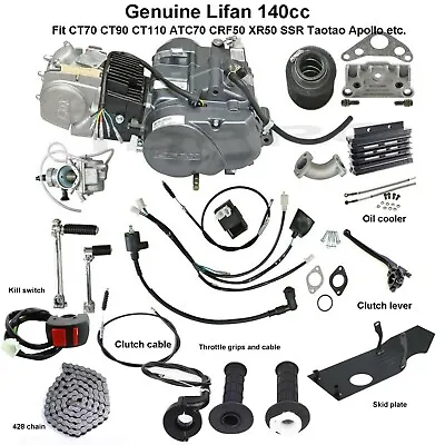 Lifan 140cc Engine Motor Kit Kick Start For Pit Dirt Bike 110cc 125cc 90cc 70cc • $475.89